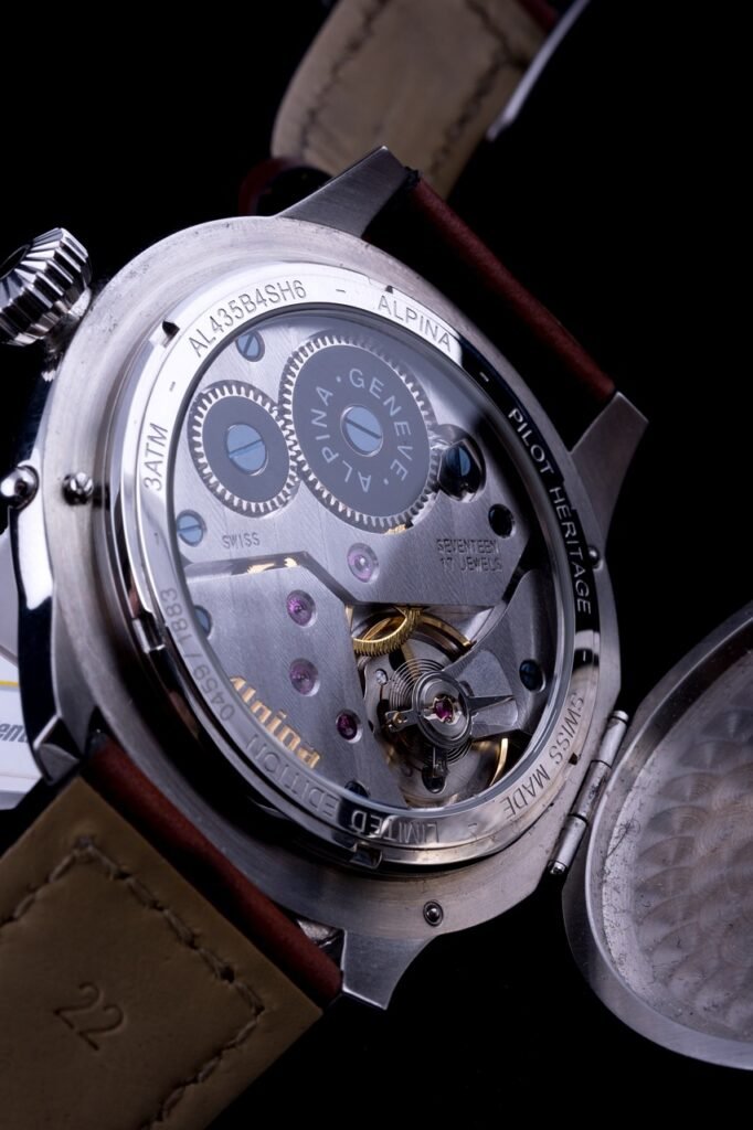 watches, jewel, silver, dial, time, minute, clockwork, wrist watch, belt, leather strap, macro, alpina